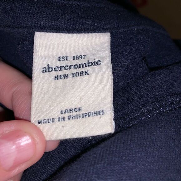 Abercrombie Kids Girls L Sweatshirt Navy Blue Logo Pullover - Picture 3 of 3